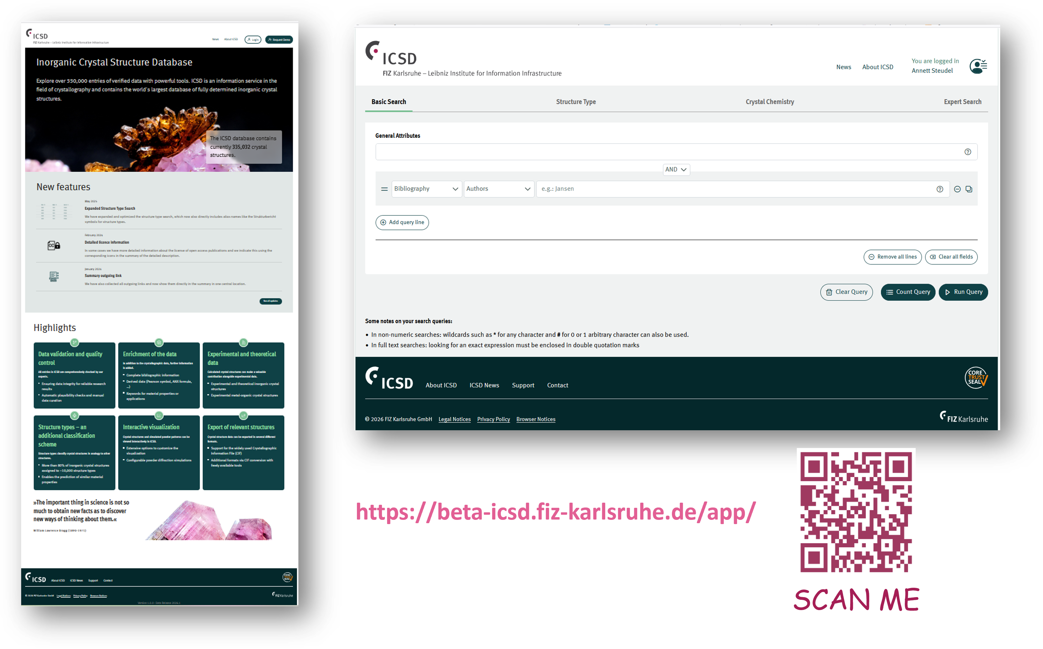 New ICSD search interface
